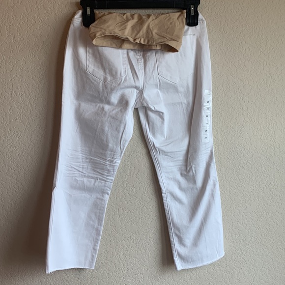NWT Luxe Essential Denim Maternity White Jeans - Picture 6 of 7